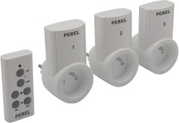 Perel Stopcontacten - Draadloos - Afstandsbediening bereik 25 m 10 A 2300 W wit (set van 3)