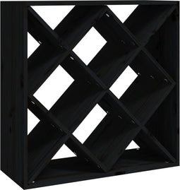 vidaXL - Wijnkast - 62x25x62 - cm - massief - grenenhout - zwart