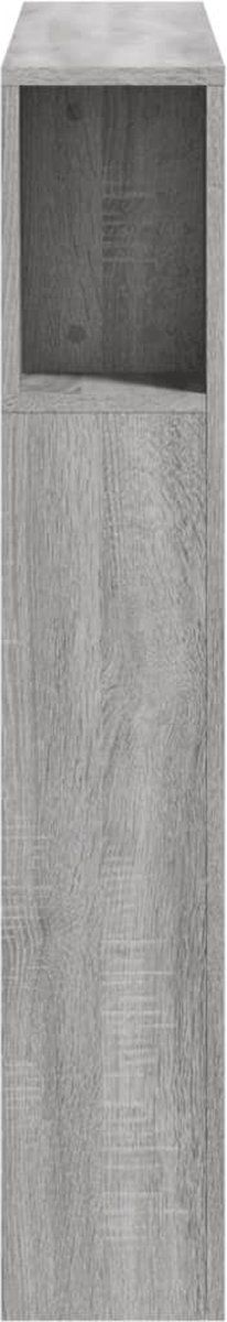 Hoofdeinde met LED 100x18,5x103,5 cm bewerkt hout grijs sonoma