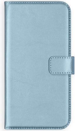 Selencia Hoesje Geschikt voor iPhone 13 Hoesje Met Pasjeshouder - Selencia Echt Lederen Bookcase - Lichtblauw