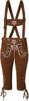 dressforfun Lederhose Walchensee - Verkleedkleding - Kniehoogte kleurrijke stiksels - Bruin