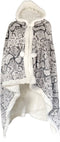 Linnick Flanel Fleece Deken + Hoodie met Capuchon Snake - naturel - 140x200cm - 130x180cm - Plaid