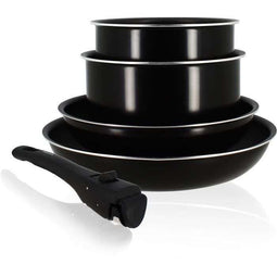 Kookgereiset - Inductie - MENASTYL - 6020437 - Antiaanbak aluminium - 5-delig - Afneembare handgr...