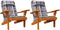 vidaXL - Stoelkussens - 2 - st - Adirondack - ruitpatroon - oxford - stof - grijs