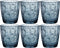 Bormioli Rocco Diamond waterglas - Blauw - 30 cl - Set-6