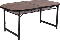 Bo-Camp Industrial - Tafel - Ovaal - Koffermodel - 150x80 cm - Verstelbare poten (3 hoogtes)