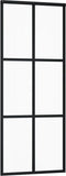 vidaXL - Schuifdeur - met - beslag - 76x205 - cm - aluminium - en - ESG-glas
