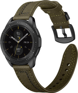 Somstyle Speciaal Leren Bandje 22mm - Geschikt Voor Samsung Galaxy Watch 46mm, Galaxy Watch 3 45mm, Gear S3 (Classic & Frontier) - Groen