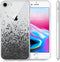 iMoshion Hoesje Geschikt voor iPhone SE (2022) / SE (2020) / 8 / 7 Hoesje Siliconen - iMoshion Design hoesje - Zwart / Transparant / Splatter Black