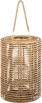 J-Line lantaarn Rond Lang - rotan - licht naturel
