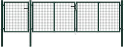 vidaXL - Poort - 400x75 - cm - staal - groen