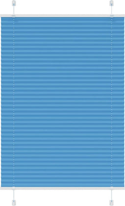 vidaXL - Plissé - rolgordijn - 90x100 - cm - stofbreedte - 89,4 - cm - polyester - blauw
