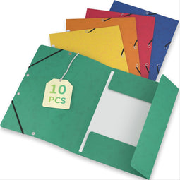 10 x Elastomap met 3 kleppen in glanskarton 355gm - A4 - Geassorteerd