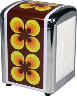 CABANAZ - tissuedispenser, Ramona, retro, metaal / chroom, TISSUE DISPENSER, geel
