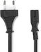 Nedis CEGL11042BK20 - Kabel - Lichtnet (ongeaard) naar IEC 320 - Zwart - 200 cm