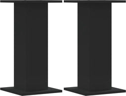 vidaXL - Plantenstandaards - 2 - st - 30x30x60 - cm - bewerkt - hout - zwart