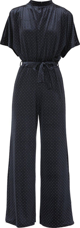 SISTERS POINT Girl-ju6 - Dames Jumpsuit - Velours met gouden studs - Zwart (L)