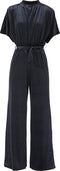 SISTERS POINT Girl-ju6 - Dames Jumpsuit - Velours met gouden studs - Zwart (L)