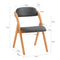 SoBuy FST92-SG - Bureaustoel - Houten Klapstoel met Zitkussen - Donkergrijs 47.5x77x59 cm