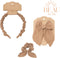 Mrs Ertha Haaraccessoires - Haarband + Scrunchie + Clip met strik - Taupe