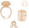 Mrs Ertha Haaraccessoires - Haarband + Scrunchie + Clip met strik - Soft Squares