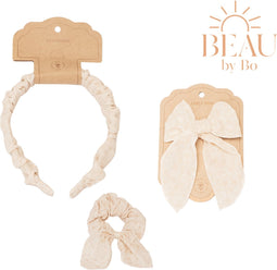 Mrs Ertha Haaraccessoires - Haarband + Scrunchie + Clip met strik - Bouquet Silhouette