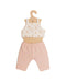 Mrs Ertha Loretas Poppenkleding - Leggings Set - 34-36cm - Flower Buds