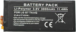 Accu geschikt voor LG G7 ThinQ, Li-Polymer, 3.8V, 3000mAh, 11.4Wh, ingebouwd, zonder gereedschap