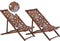 ANZIO - Strandstoel set van 2 - Donkerhout/Rood - Polyester