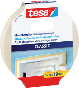 Afplaktape Tesa Classic 19mmx50m creme - 16 stuks - 16 stuks