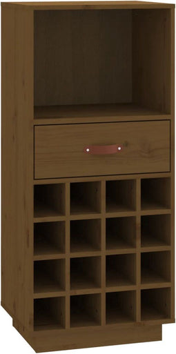 vidaXL - Wijnkast - 45x34x100 - cm - massief - grenenhout - honingbruin