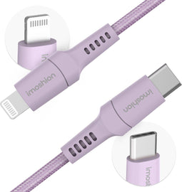 imoshion Kabel - Geschikt voor Lightning naar USB C - 2 meter - Oplader Kabel geschikt voor Apple iPhone 11/12/13/14 - Lila