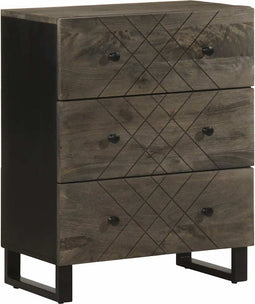 vidaXL - Dressoir - 60x33x75 - cm - massief - mangohout - zwart