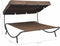 vidaXL - Loungebed - met - luifel - bruin