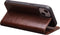 Qialino - lederen luxe bookcase hoes - Geschikt voor iPhone 13 - Bruin