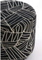 Light & Living Poef Davonte - Zwart - Ø40cm - Modern