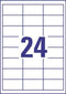 Avery Zweckform 3658, Universele etiketten, Ultragrip, wit, 100 vel, 24 per vel, 64,6 x 33,8 mm