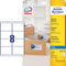 Avery Witte etiketten QuickDry doos van 10 blad, ft 99,1 x 67,7 mm (b x h), 80 stuks, 8 per blad Me