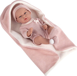 Arias Babypop Andie Met Dekentje Rose 40Cm