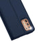 Dux Ducis Hoesje Met Pasjeshouder Geschikt voor Motorola Moto G9 Plus - Dux Ducis Slim Softcase Bookcase - Donkerblauw