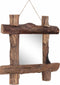 vidaXL - Spiegel - houtblokken70x70 - cm - gerecycled - teakhout - naturel