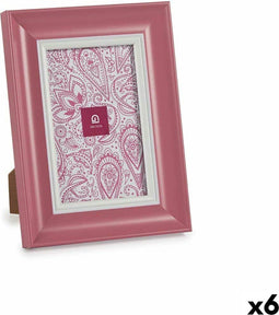 Fotolijsten Kristal Roze Plastic (6 Stuks) (2 x 21 x 16 cm)