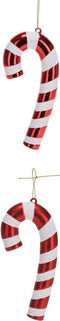 Christmas Decoration kersthangers/kerstornamenten zuurstokken- 4x - kunststof- 17 cm