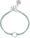 Scmyk BG-266 - Koordarmband - Verstelbaar van 16 tot 18 cm - Mint met zilverkleurige bedel