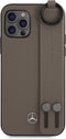 Mercedes - Geschikt voor iPhone 12 / Geschikt voor iPhone 12 Pro - Leren Backcover hoes met Handstrap - Bruin
