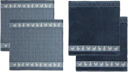 DDDDD Chicken - 2x Theedoek & 2x Keukendoek - Blue