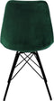 Kick kuipstoel Velvet donkergroen - zwart frame - set van 6