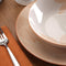 Versa Aylen - Serviesset - 18 Onderdelen - Beige (6 dessertborden Ø 19 cm 6 diepe borden Ø 20 cm 6 eetborden Ø 26,5 cm)