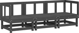 vidaXL - 3-delige - Loungeset - massief - grenenhout - grijs