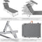 tectake® Ligstoel - Opvouwbaar Ligbed - Verstelbare Rugleuning 4 Standen - Grijs